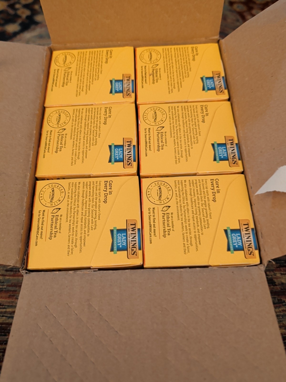 6 Packs – Twinings Lady Grey Decaffeinated Black Tea – 20 Count each box