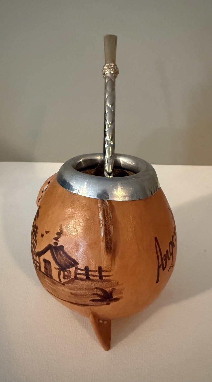 ARGENTINA ARTISAN GOURD YERBA TEA CUP HANDMADE