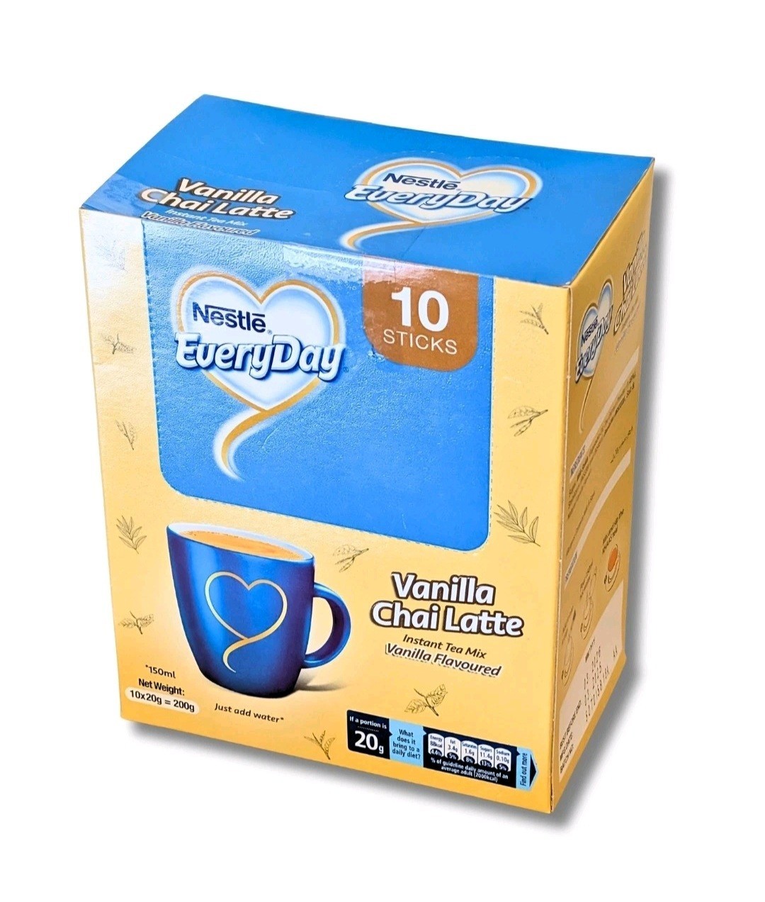 Nestlé EveryDay Vanilla Chai Latte 10 Sticks 200g Instant Tea Mix Just Add Water
