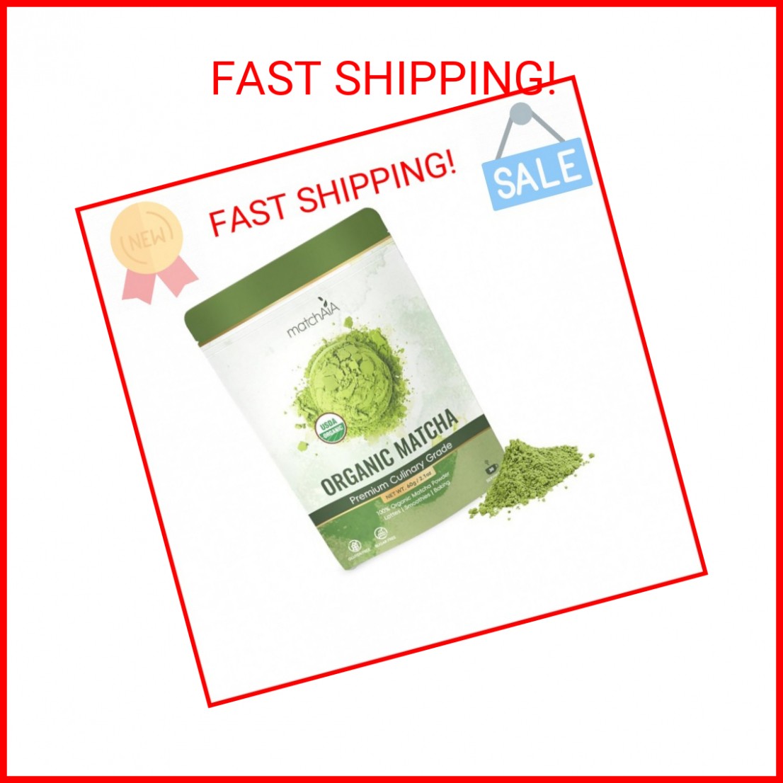 MatchAiA Organic Matcha Green Tea Powder – Premium Culinary Grade, USDA Certifie