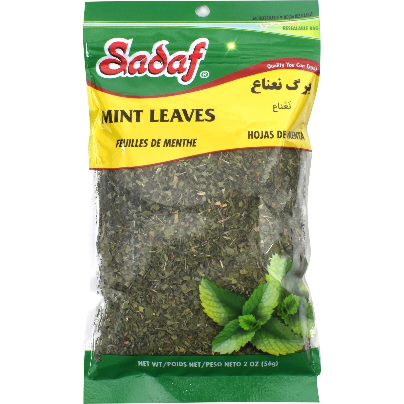 Sadaf Mint Leaves Cut – Dried mint leaves cut and sifted – Kosher and Halal