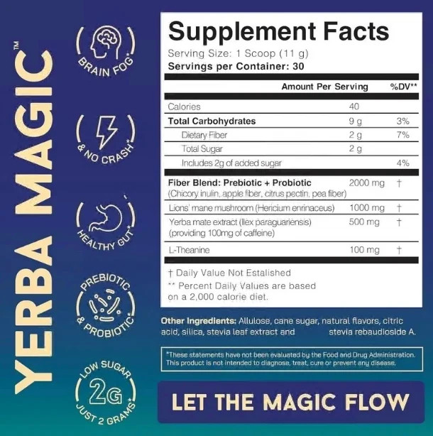 Brainista Yerba Magic – Peach Mango Flavor – 30 Servings free shipping!