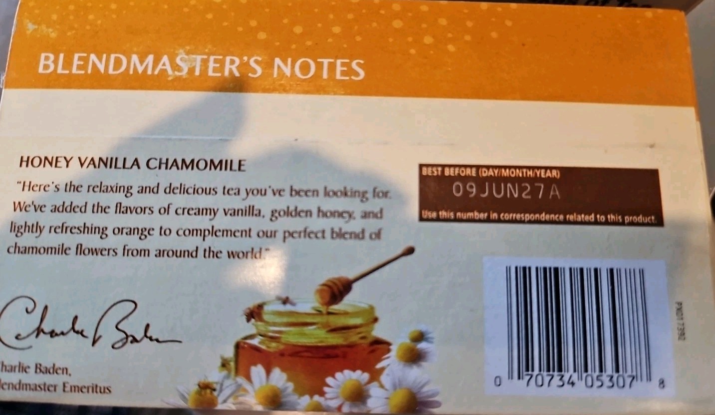 6 Pack Celestial Seasonings Herbal Tea Honey Vanilla Chamomile 20 Count ea 06/27