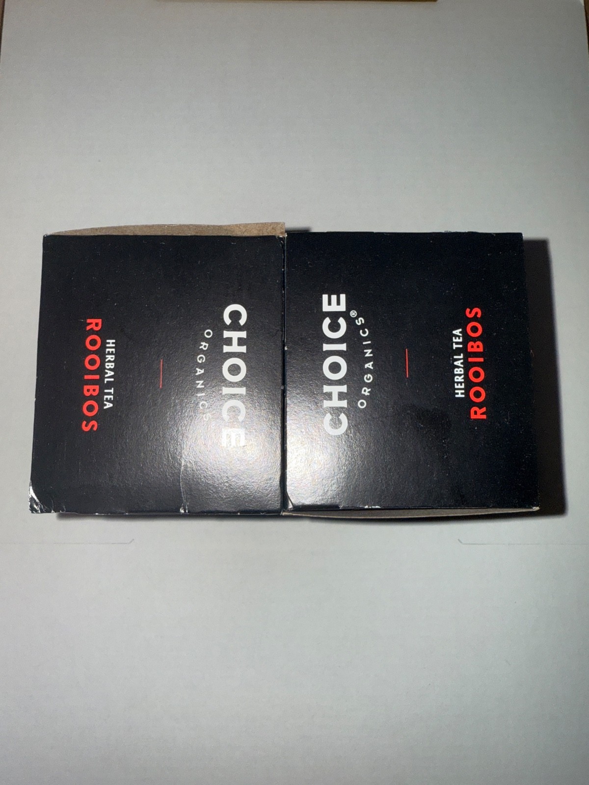 TWO CHOICE Brand Organic Herbal Tea ROOIBOS 2 Boxes Sweet & Earthy BB 03-15-2027
