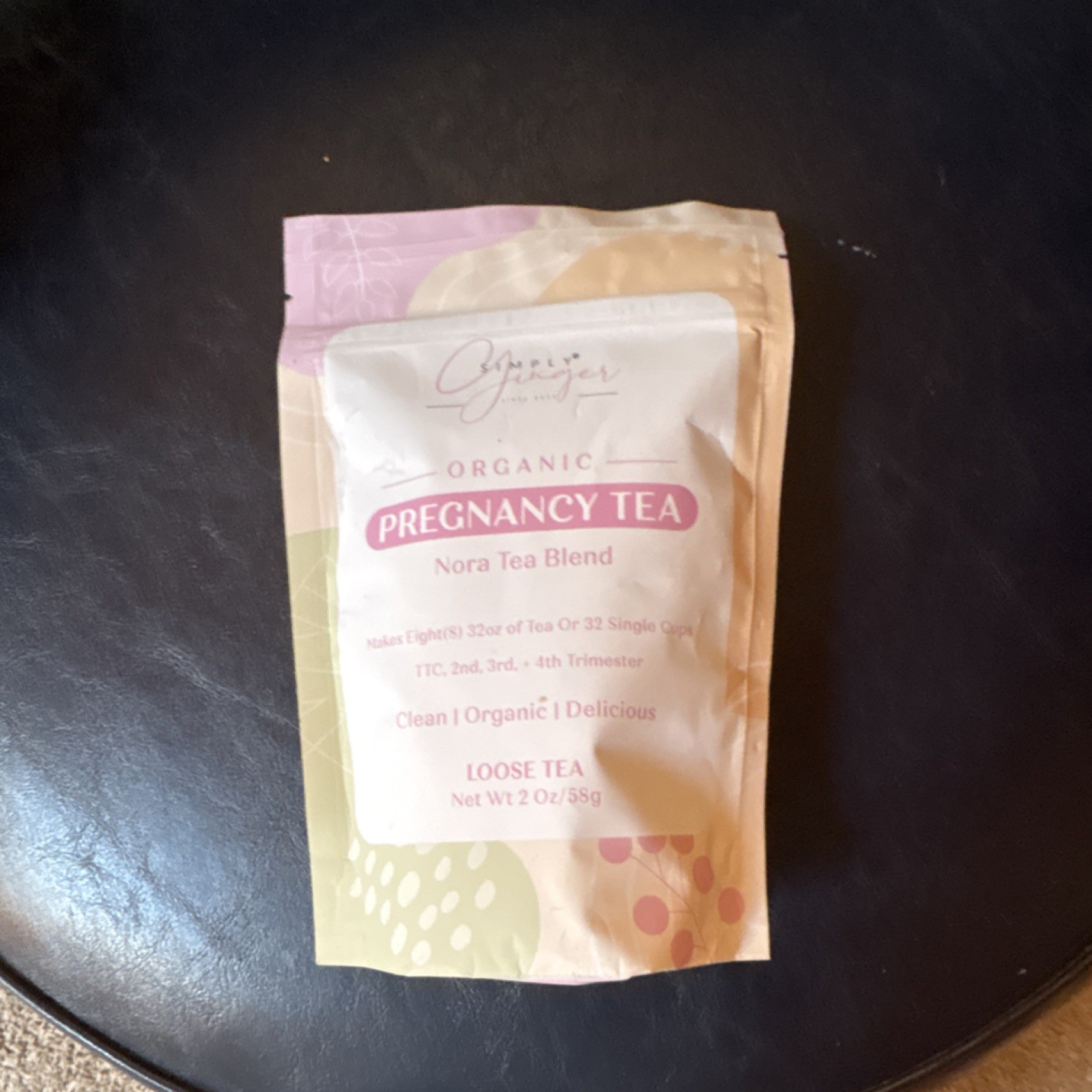 Simply Ginger Organic Pregnancy Tea Nora Tea Blend Loose Herbal Tea 2 oz