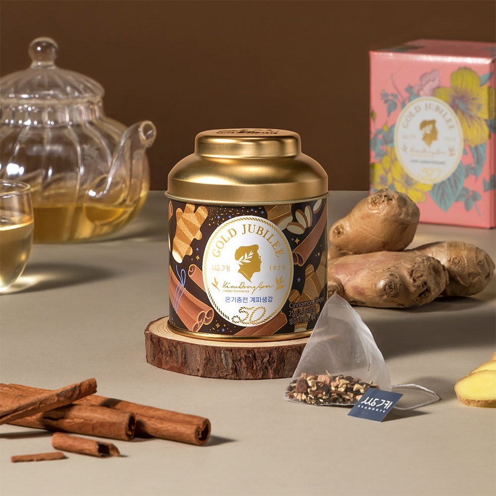 Ssanggye Cinnamon Ginger Tea 10 Pyramid Bags | Warm Spice Tea