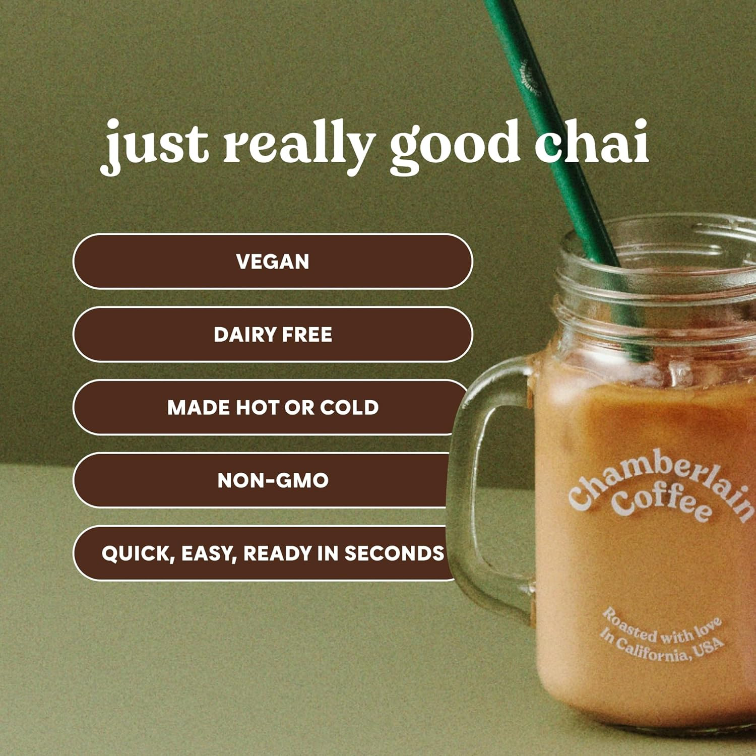 Chamberlain Coffee Chai Latte with Oatmilk 10oz, 2 Pack, Vegan, Smooth