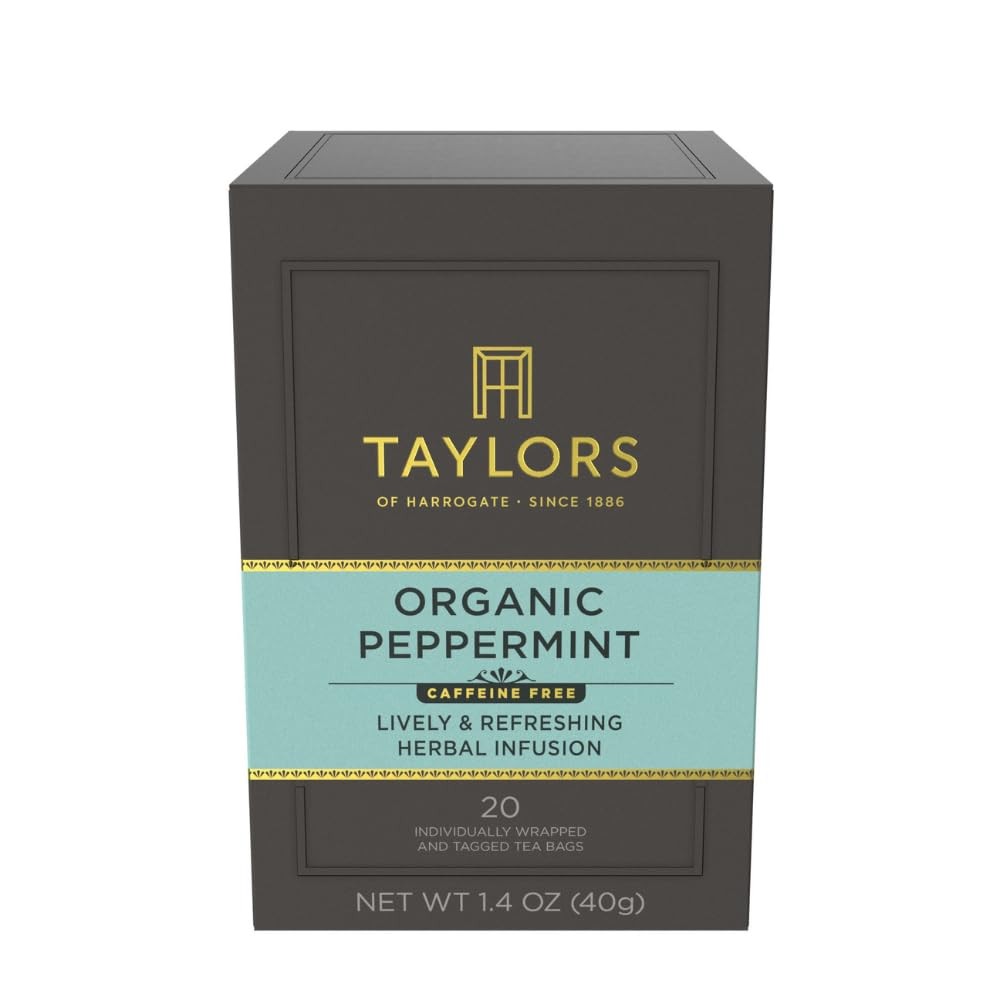 Taylors of Harrogate Organic Peppermint, Herbal Tea, 20 Count (Pack 1)
