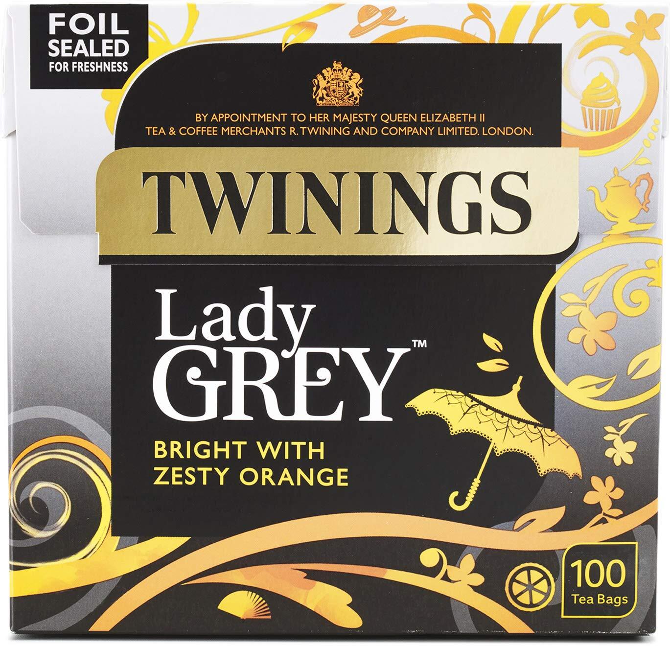 Twinings Lady Grey Tea Bags 100 Count Fruity Citrus Black Tea 200g