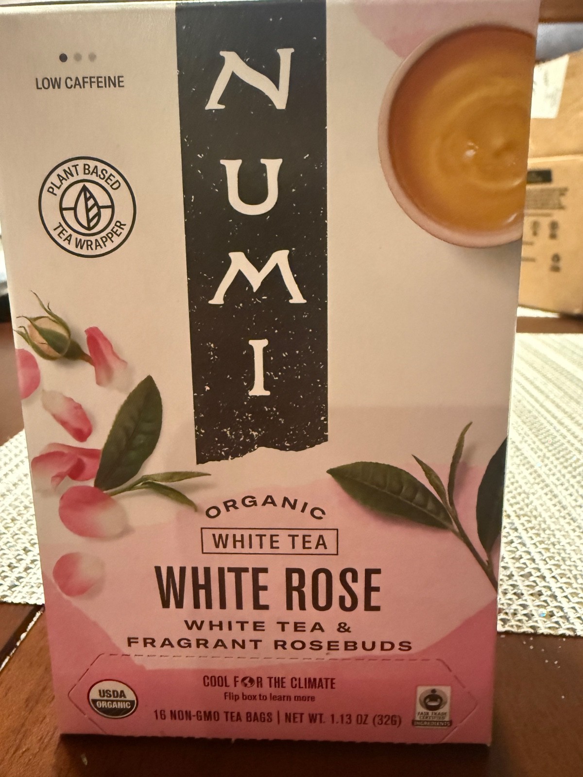 Numi organic tea bags White Rose- 6 boxes, 16 tea bags each box