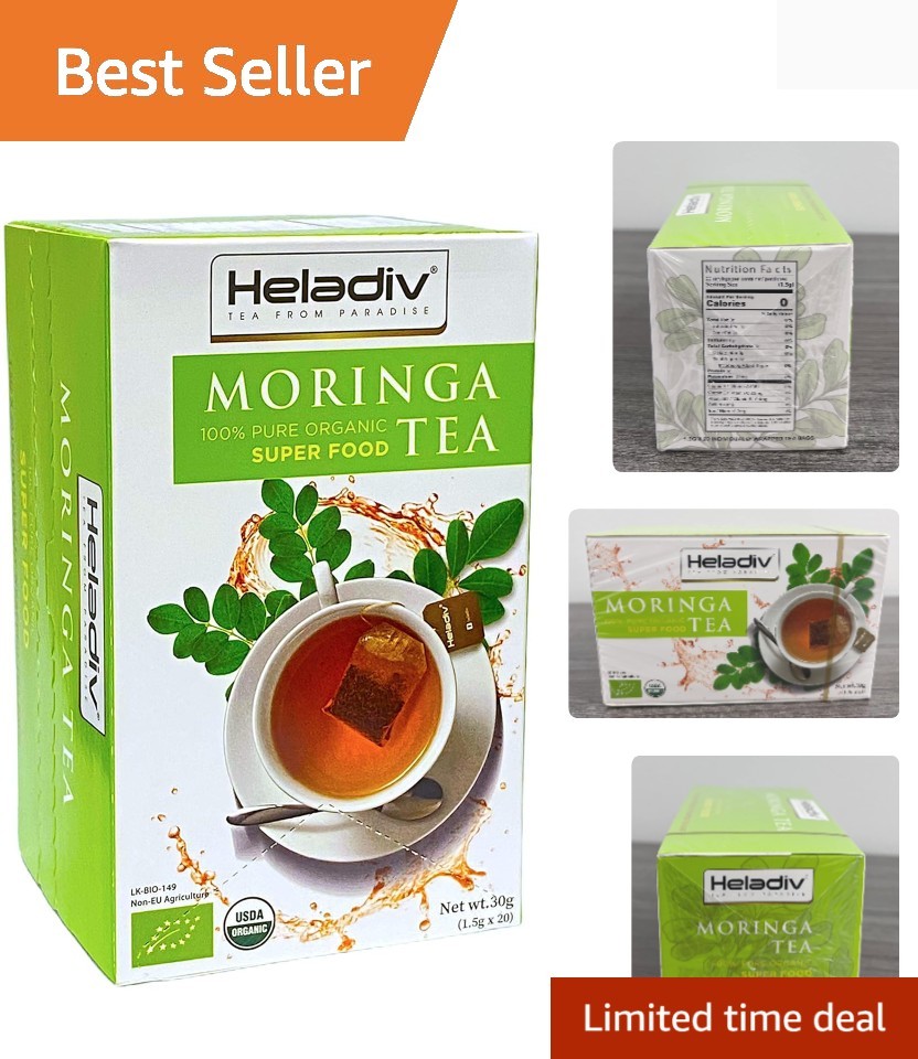 20 Individually Sealed Moringa Tea Bags – Herbal Energy & Stress Relief