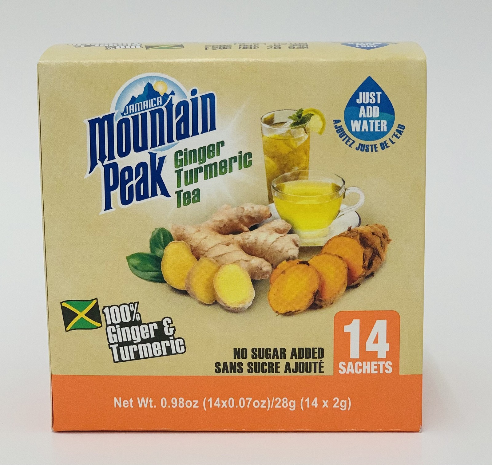 Jamaica Mountain Peak Ginger Turmeric Tea (Pack of 14 Sachets)