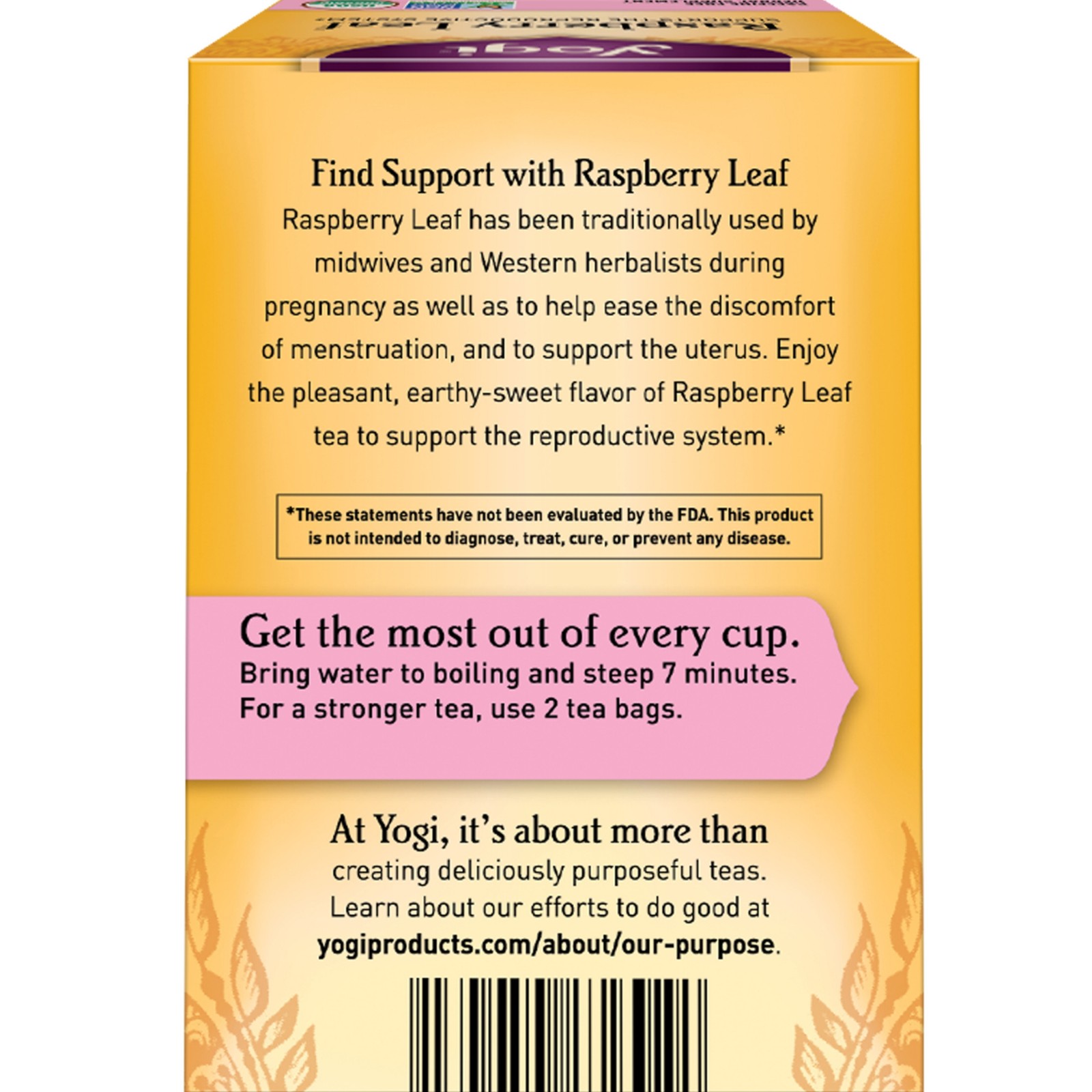 Yogi Tea – Raspberry Leaf Tea (4 Pack) Caffeine Free, 64 Organic Herbal Tea Bags