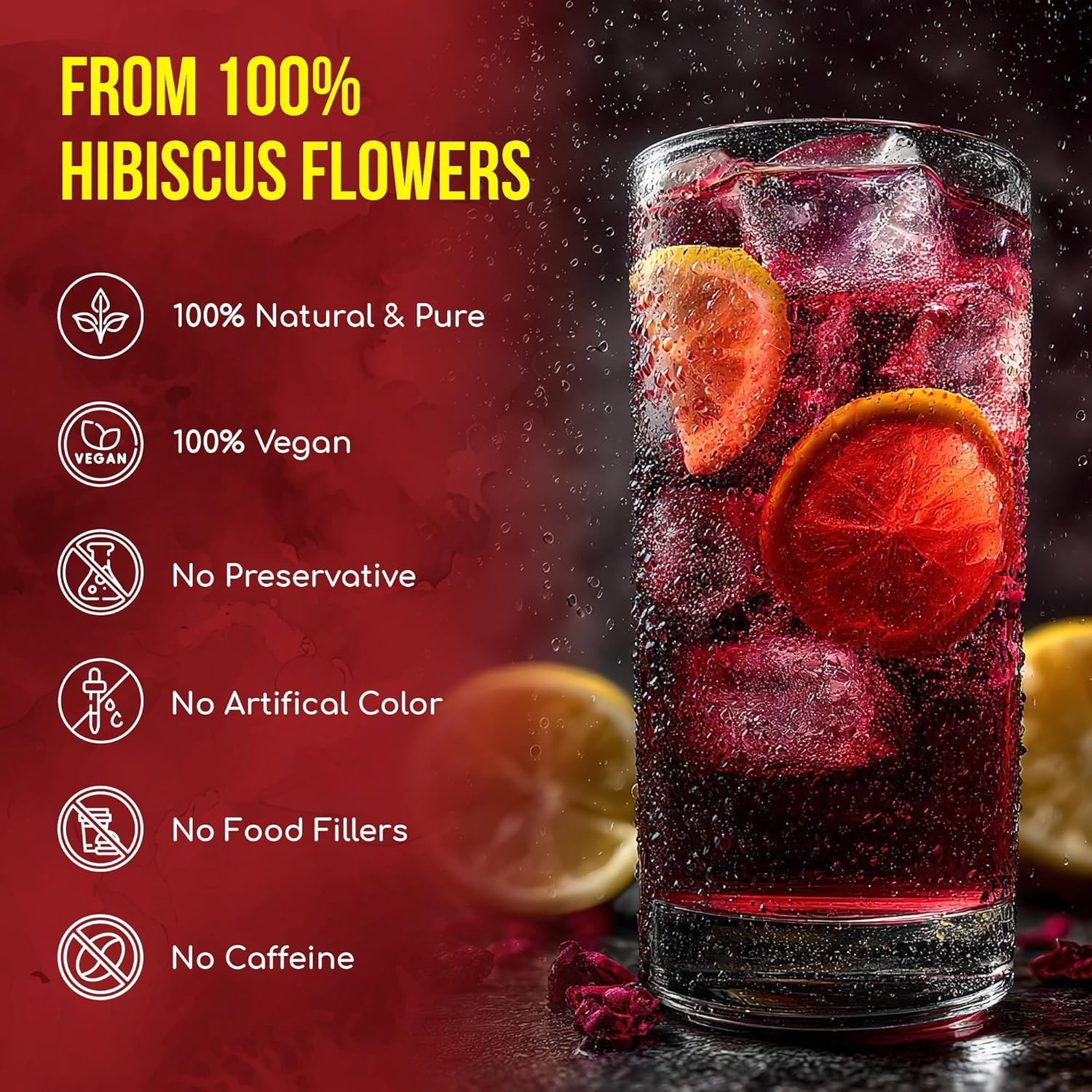 , Premium 140 Hibiscus Flowers Tea Bags, 100% Natural, Handmade & Pure from Hibi