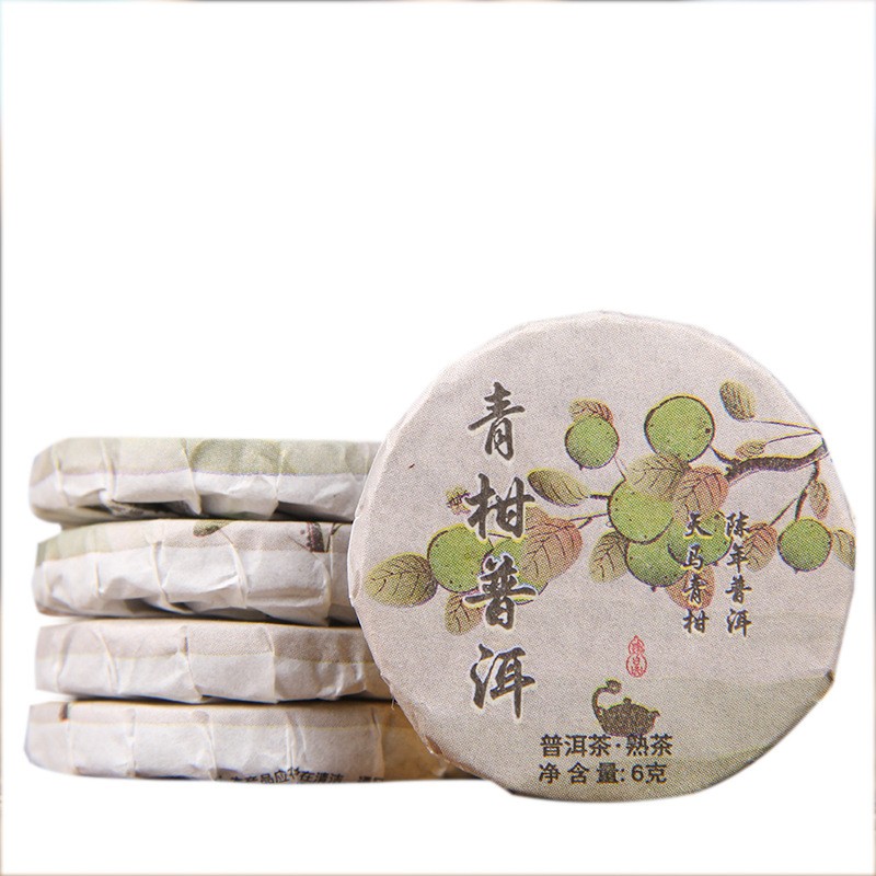 500g Premium Yunnan Green Tangerine Dried Tangerine Peel Pu’er Tea Ripe Tea Cake