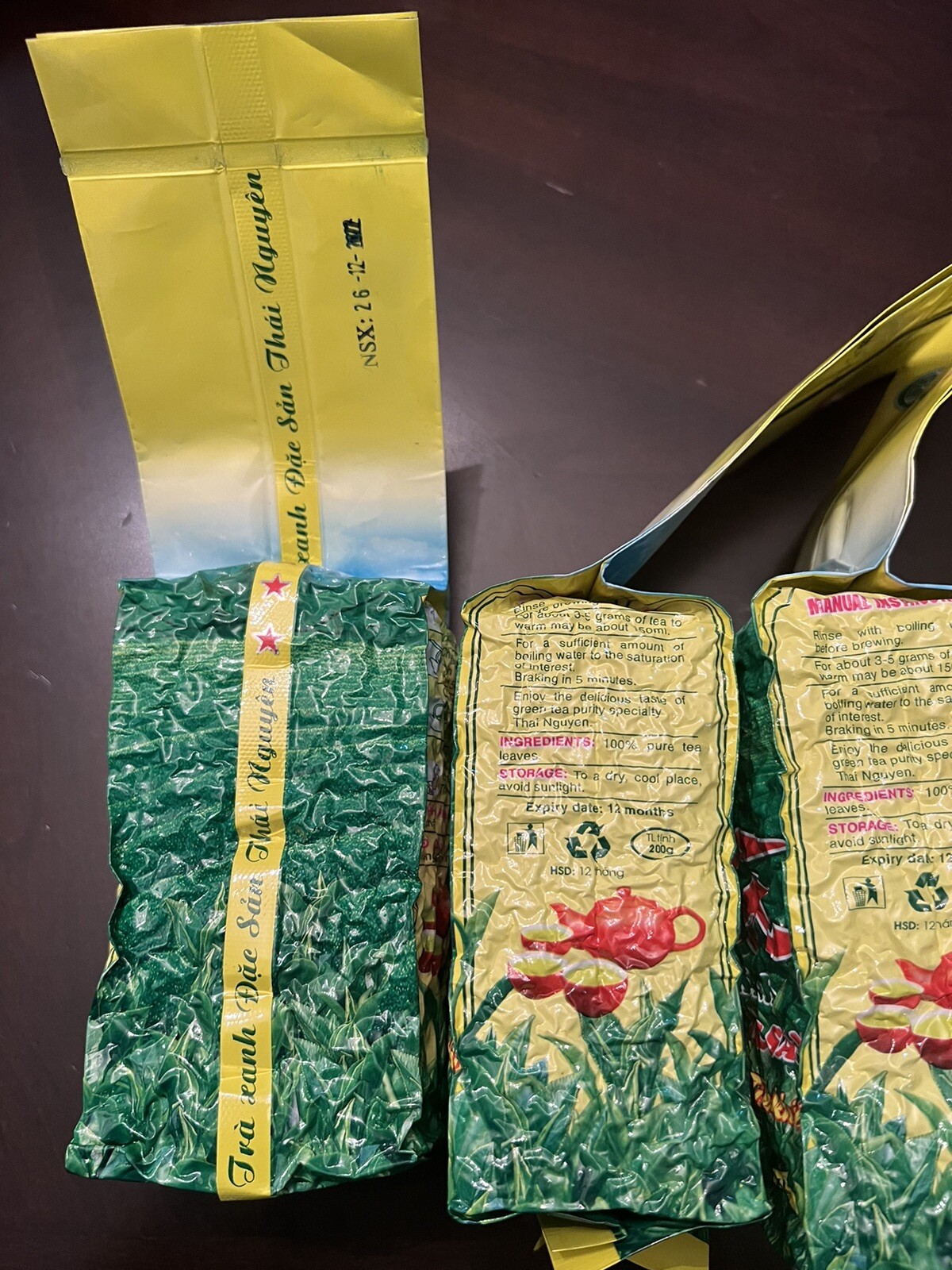 TRA XANH THAI NGUYEN PACK OF 4! HIGH MOUNTAIN GREEN TEA Loose Leaves