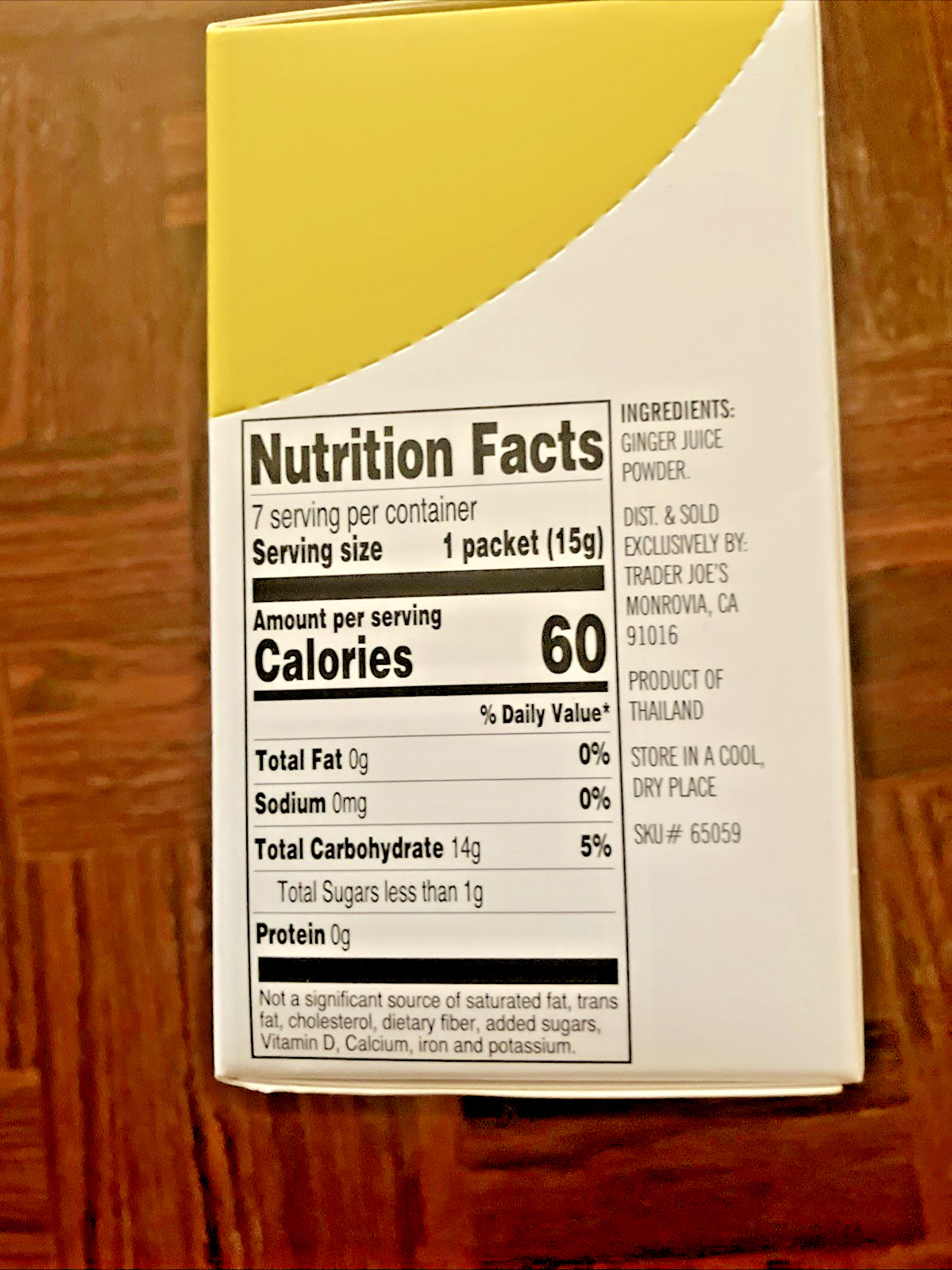 Trader Joe’s 100% Natural Ginger Drink Mix-TWO Boxes of 7 – 0.5oz (15g) Pks Each