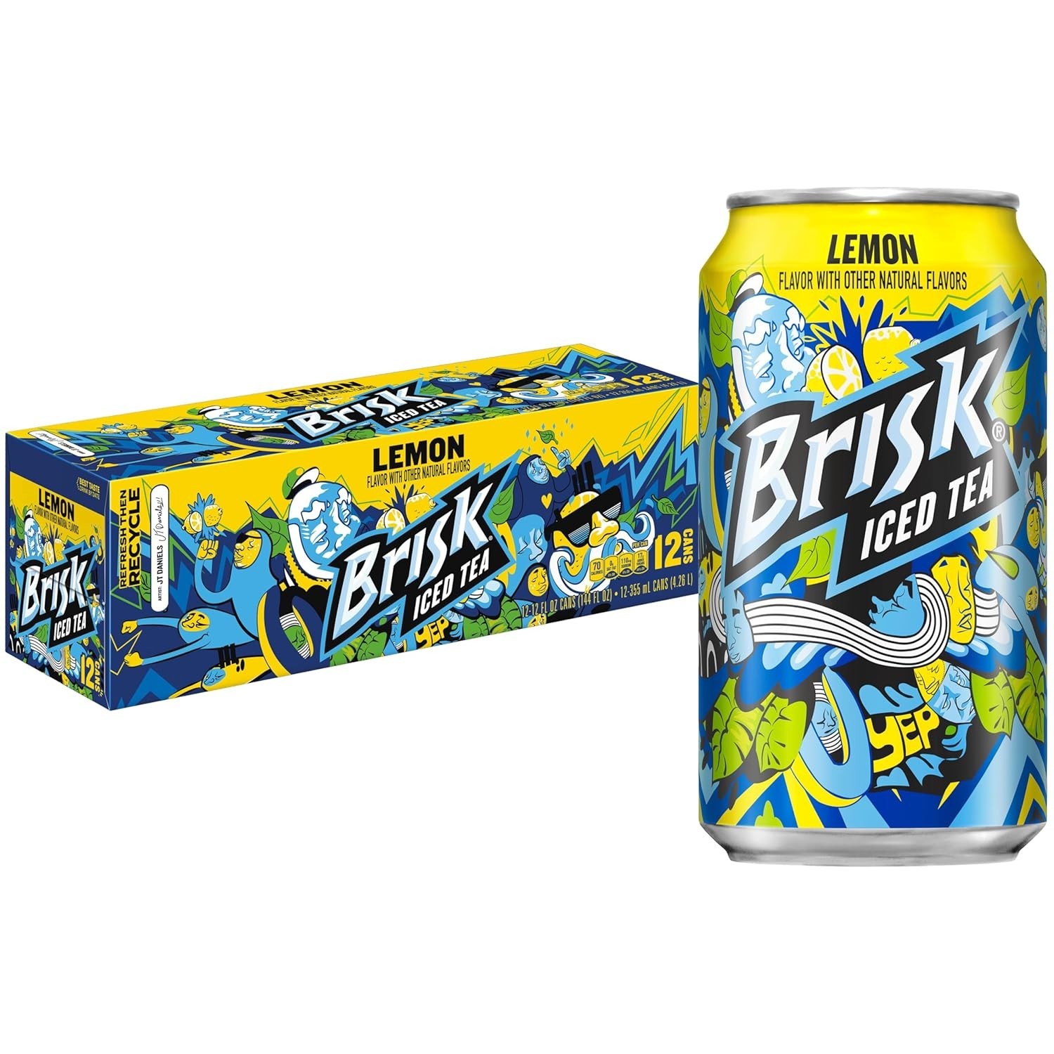 Bold Lemon Iced Tea – 12 Fl Oz Cans (12 Pack), Refreshing & Vegetarian