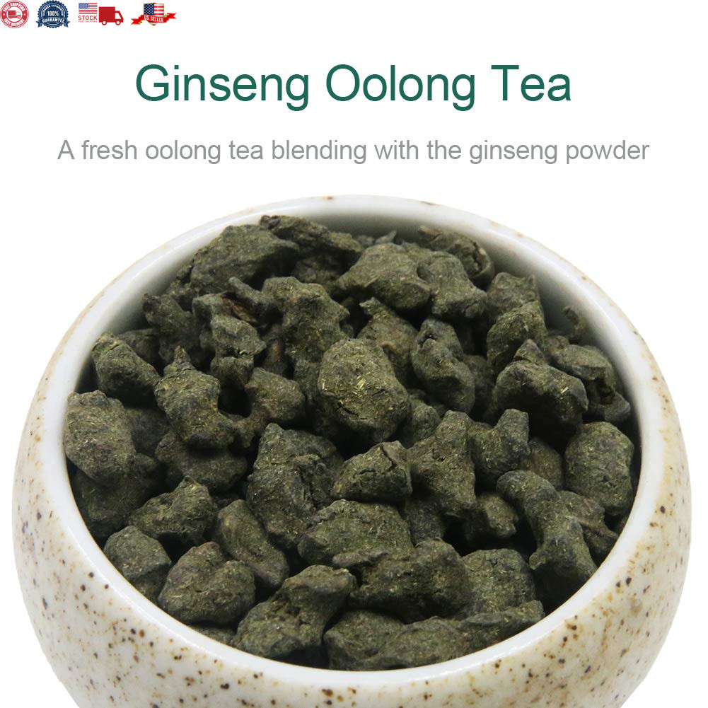 Premium Ginseng Oolong Tea Energizing Loose Leaf Blend with Unique Aroma 4Oz Pac