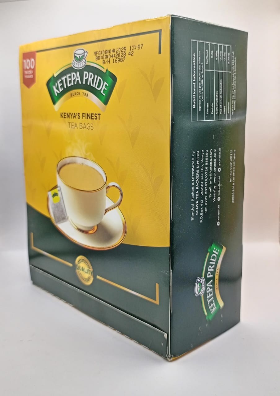 Ketepa Pride Black Pure Kenya 100 Individual Tea Bag exp. Apr 2028 FREE SHIPPING