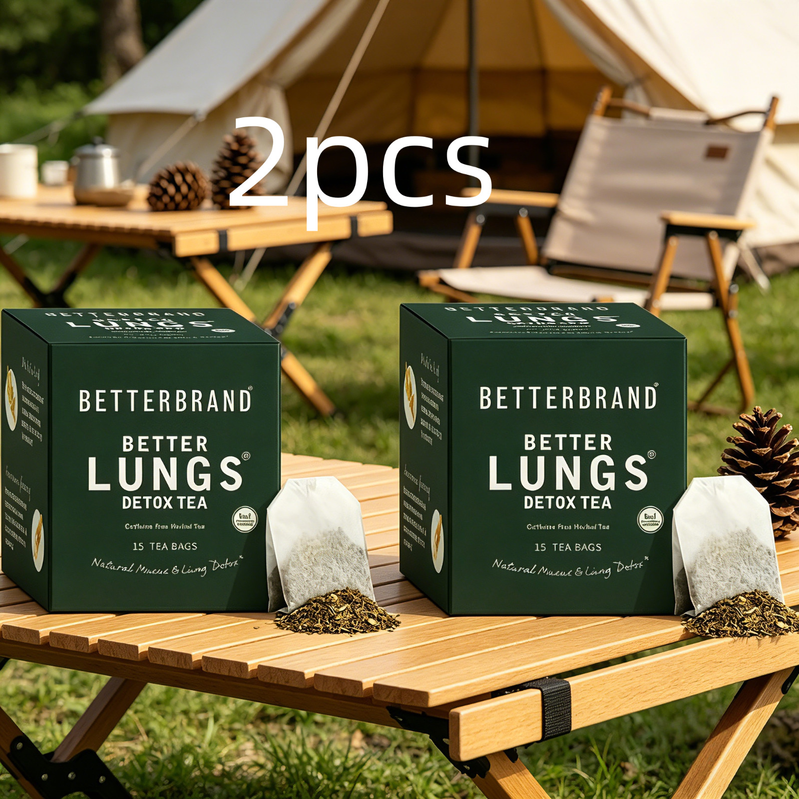 Betterbrand Better Lungs Detox Tea 2-Pack Caffeine-Free Herbal Tea (30 Bags)
