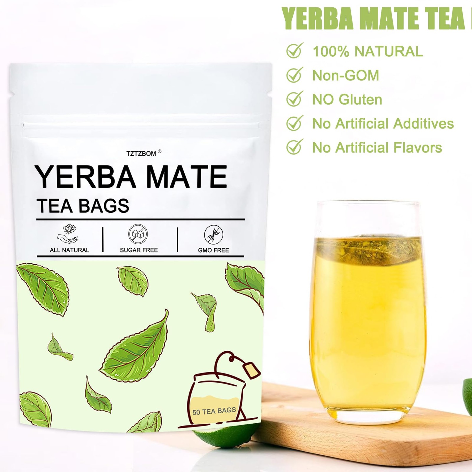 Yerba Mate Tea Bag, 50 Teabags, Unsmoked Yerba Mate, 100% Natural Cultivated …