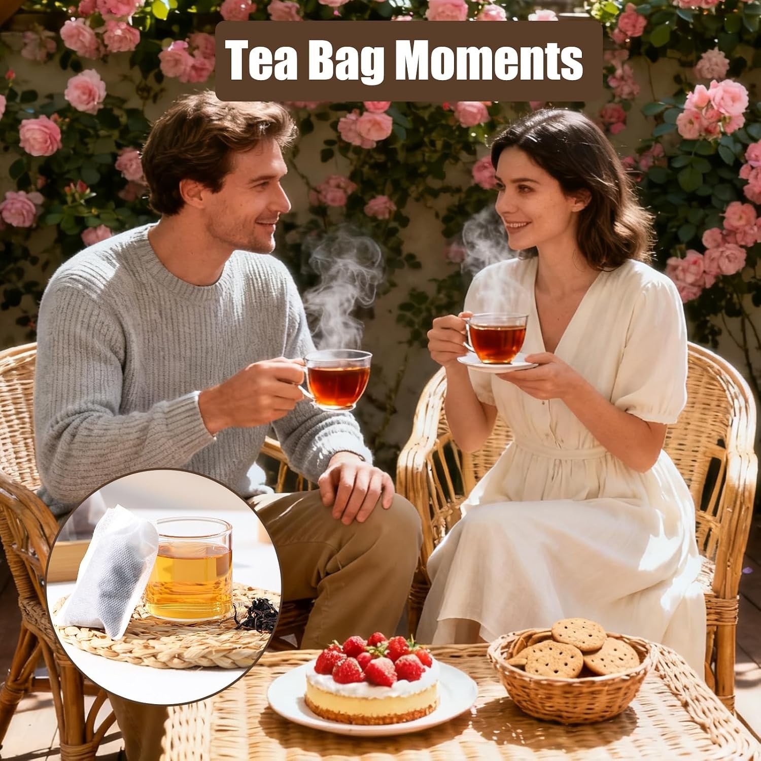 300 Pcs Fillable Tea Bags – Ideal for Tea, Herbs, and Spices, 3.54×2.75
