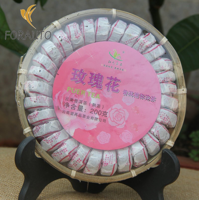 Hongyuan Tea Pu’er Tea Mini Tuo Tea Rose Tuo Ripe Puer 200g In Bamboo Packed