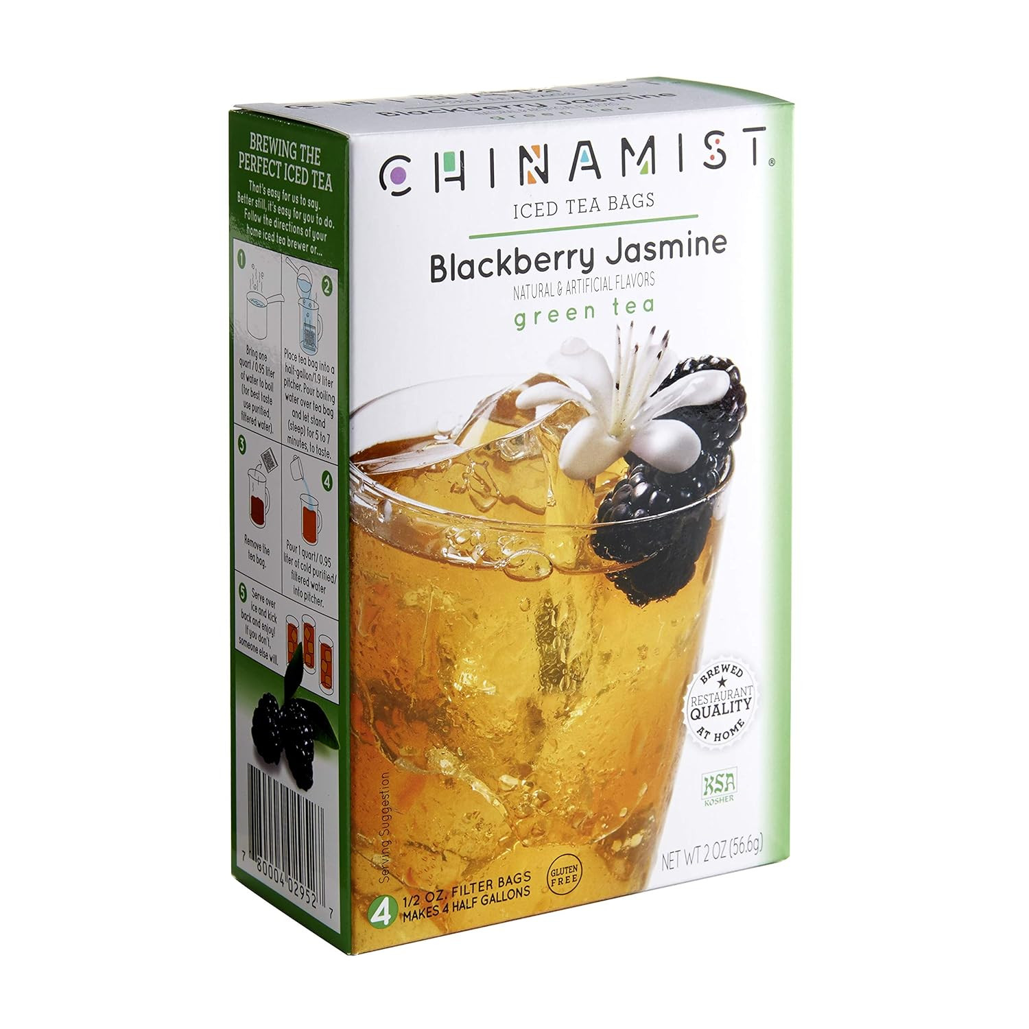 China Mist Blackberry Jasmine Iced Green Tea – Brew at Home (6 Pack)