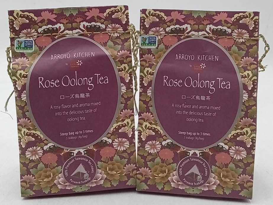 Arroyo Kitchen by Little Jasmine, Non-GMO Rose Oolong Tea Bag Lot of 2