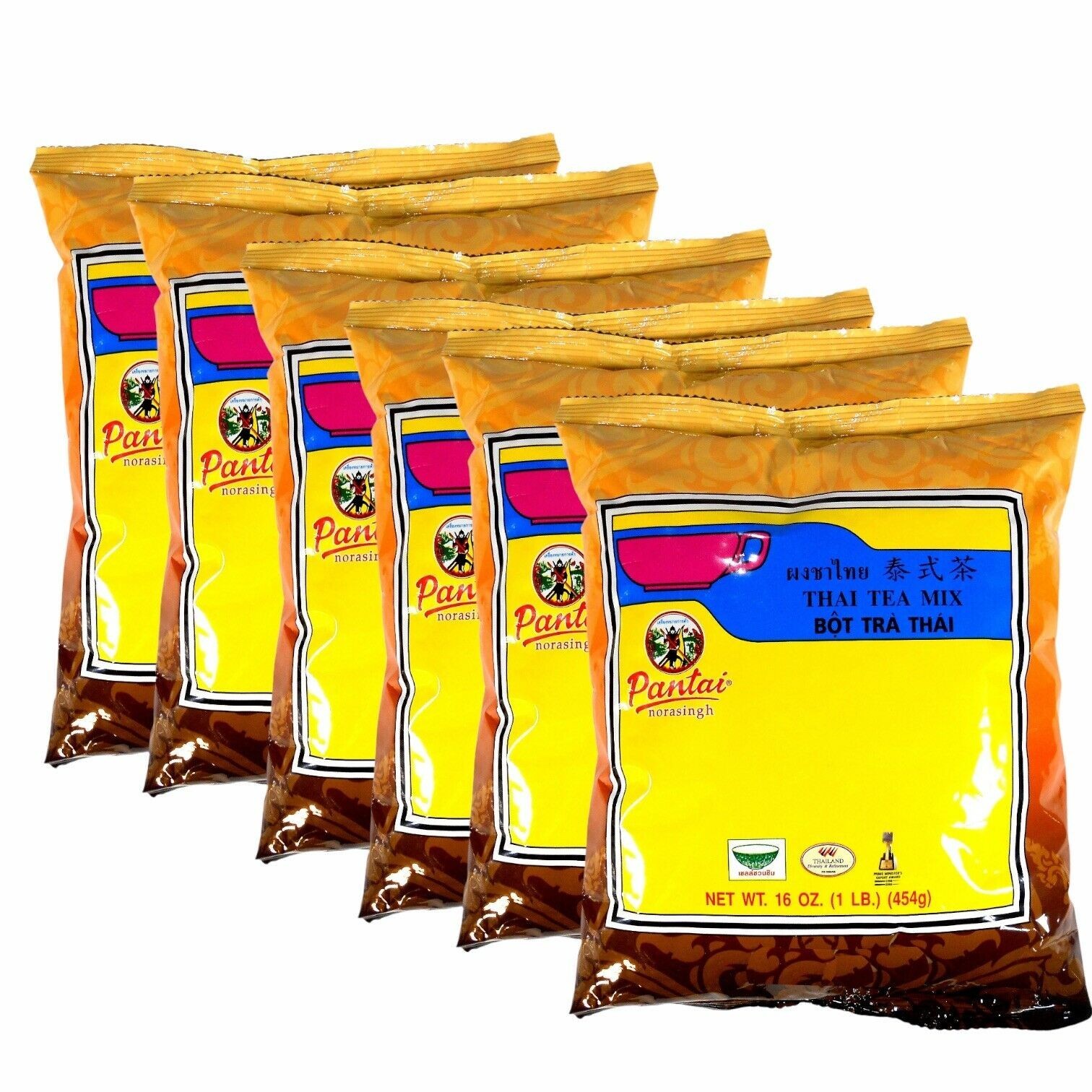 Pantai Thai Tea Leaves Mix Thai Ice Tea 16 oz ( Pack of 6 )~Exp Nov 2025