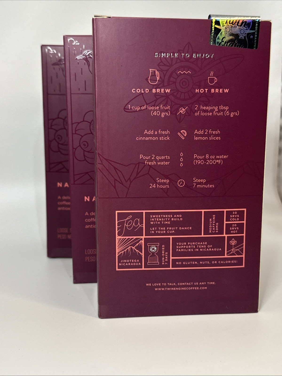 3x – Caturra Tea Natural Focus Sun- Dried Coffee 120g Fruit Exp 04/10/27 Brew