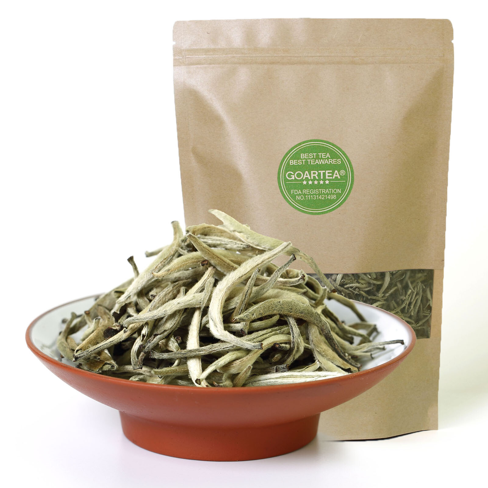 GOARTEA 250g Premium Silver Needle White Tea Bai hao Yin zhen Chinese Tips Loose