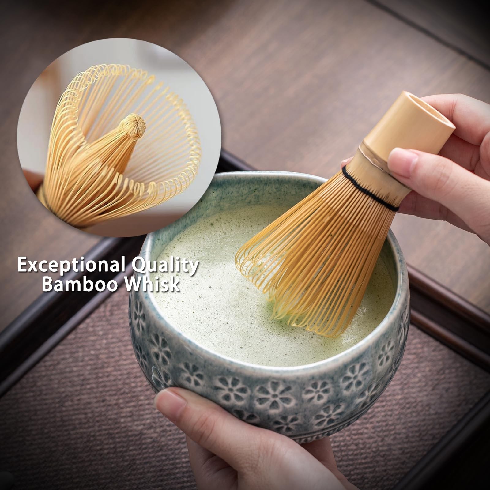 Matcha Whisk Set, Ceramic Matcha Kit Includes Matcha Bowl, Matcha Whisk and H…