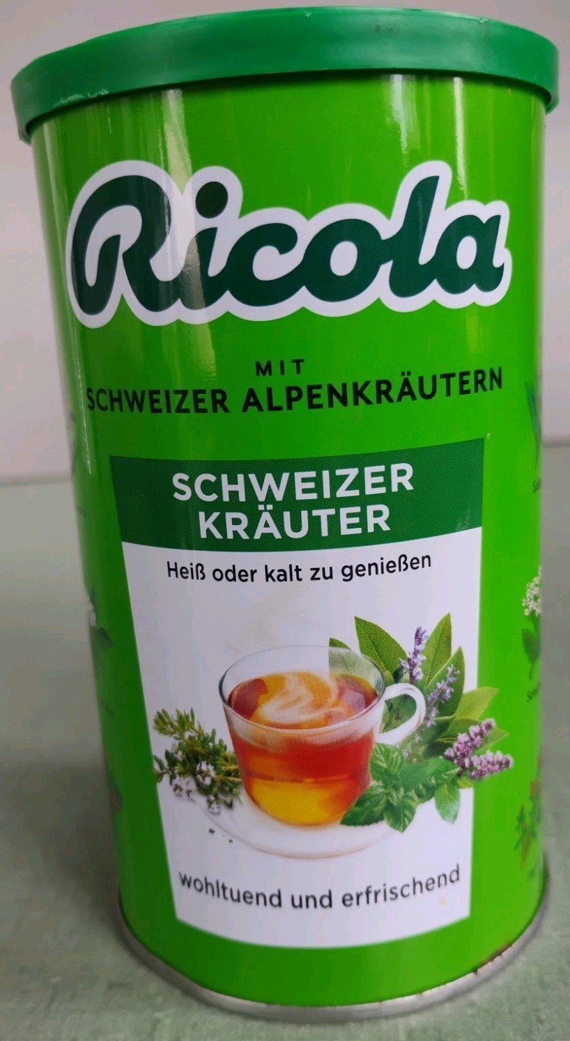 Ricola Schweizer Kräutertee Instant Herbal Tea 200g Exp 02/2028 Dented Tin