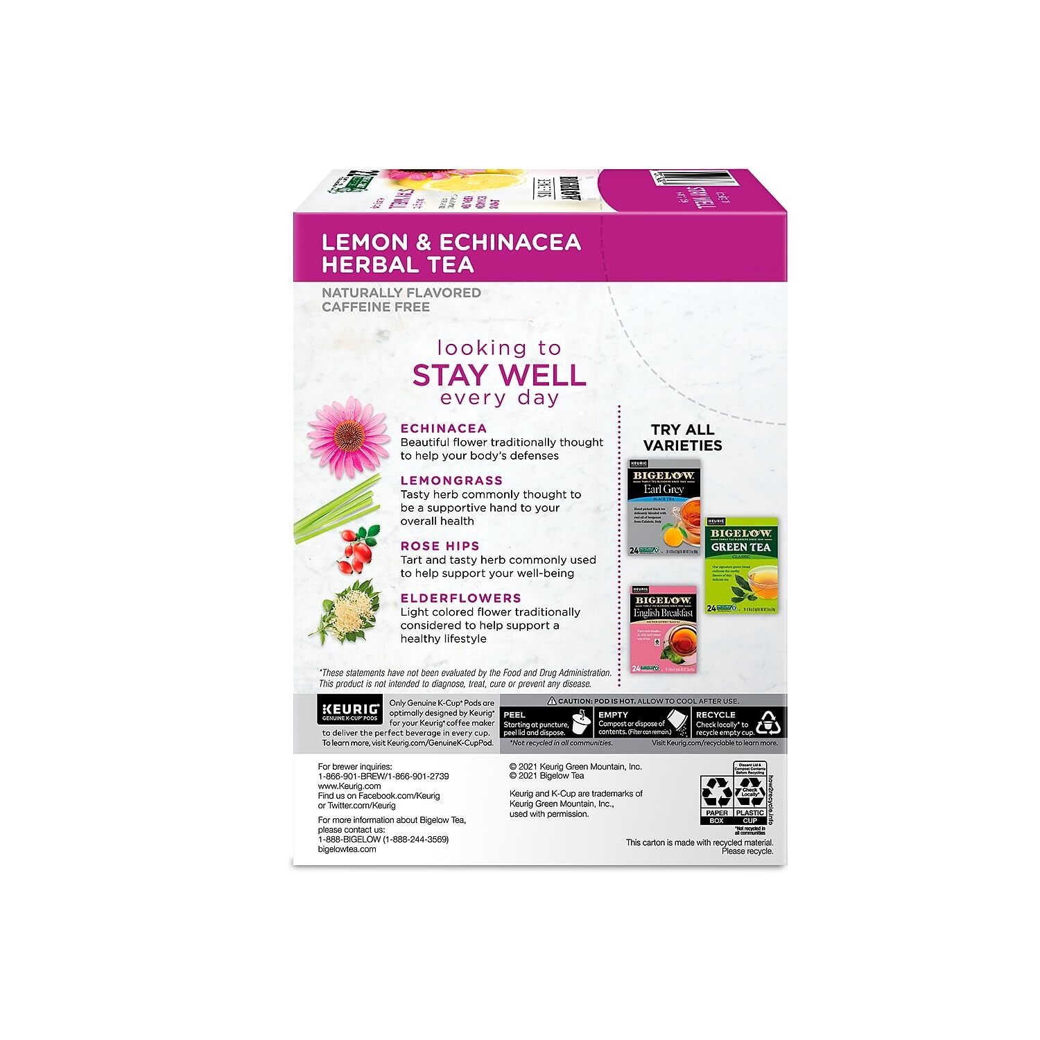 Lemongrass Echinacea Elderflower Rose Hips Herbal Tea for Healthy Living