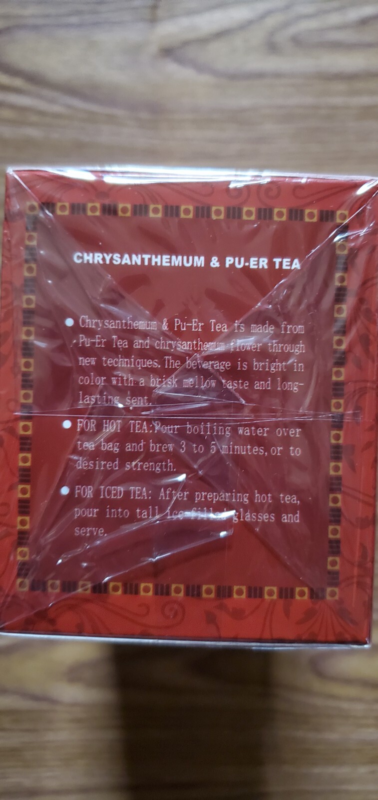 2 PACK CHRYSANTHEMUM & PU ERH TEA ASIAN TASTE TEA BAGS (20 BAGS )
