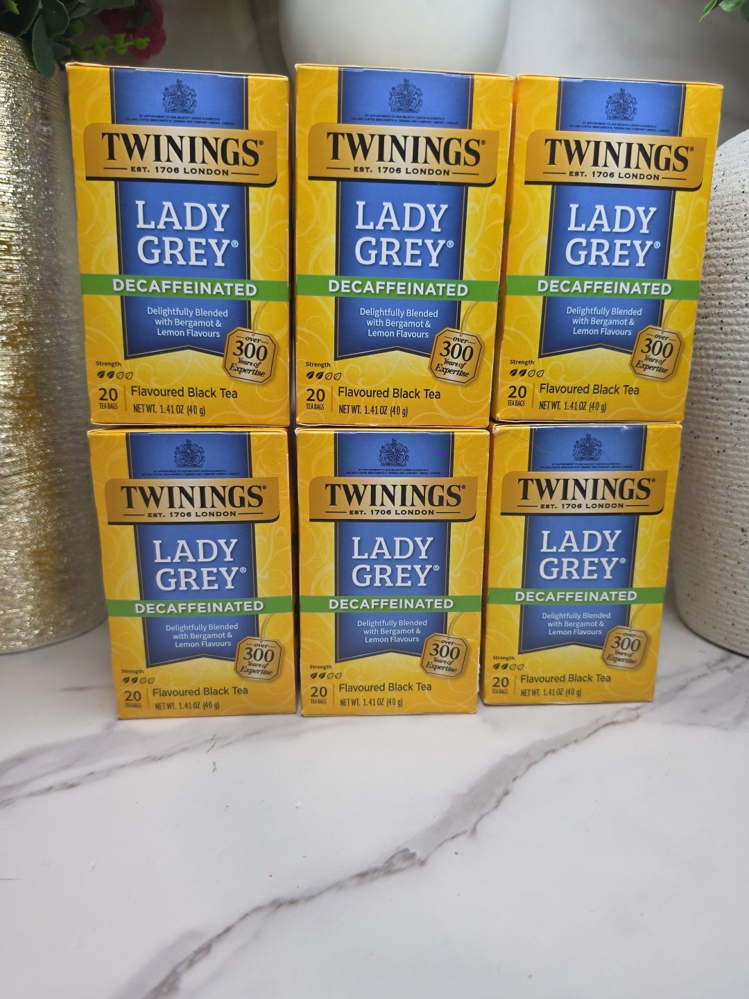 Black Tea Decaffeinated Lady Grey 20 Bags (Case of 6).. Exp 01/2028