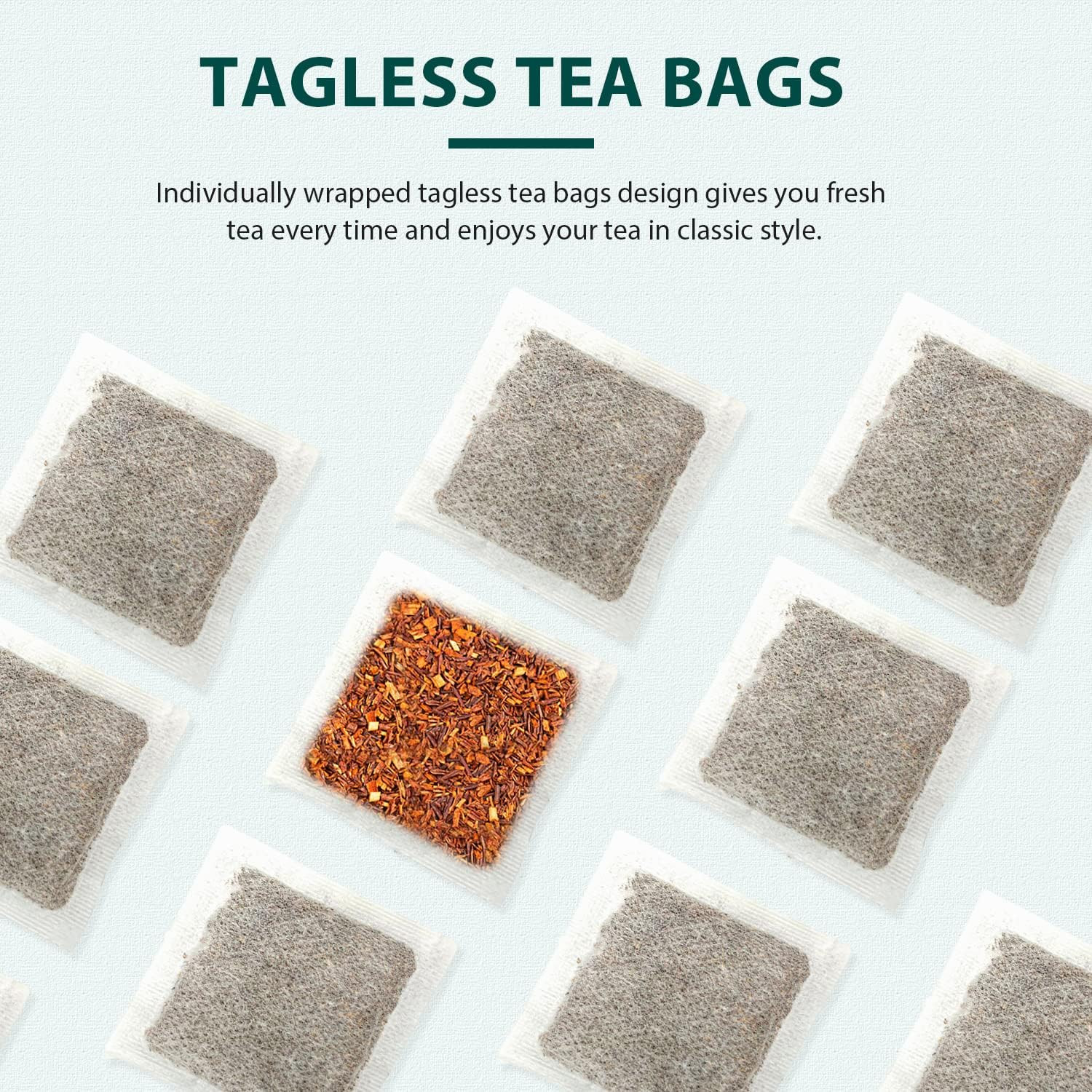 Organic Rooibos Tea, 9Oz (250G), 100 Tagless Tea Bag, Naturally Caffeine Free, U