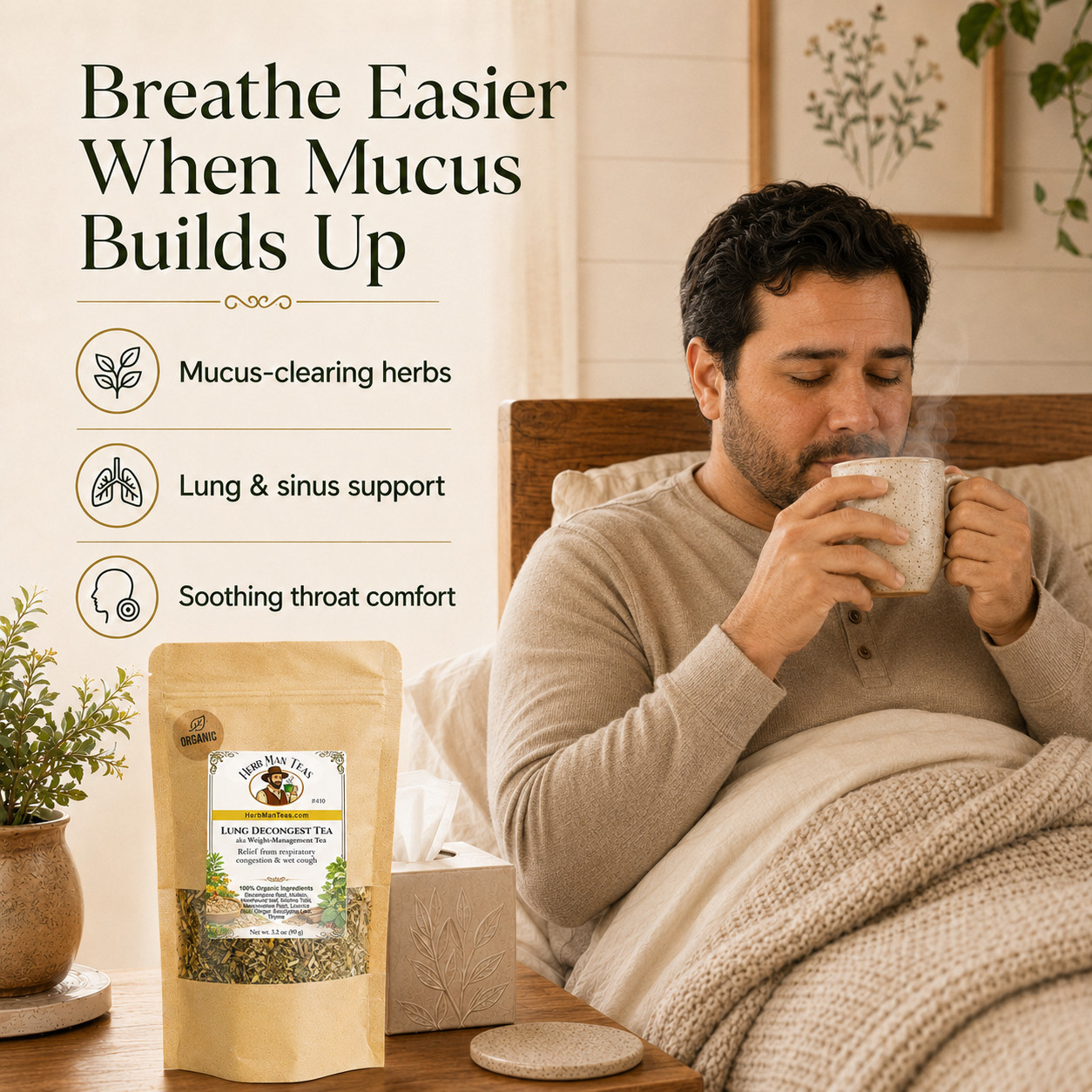 LUNG DECONGEST TEA -Breath better! Proven to clear lung congestion & mucus