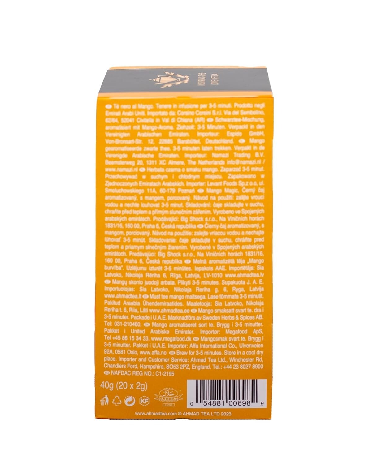 Premium Mango Magic Tea Bags – 20 ct Pack of 1, Caffeinated & Sugar-Free Delight