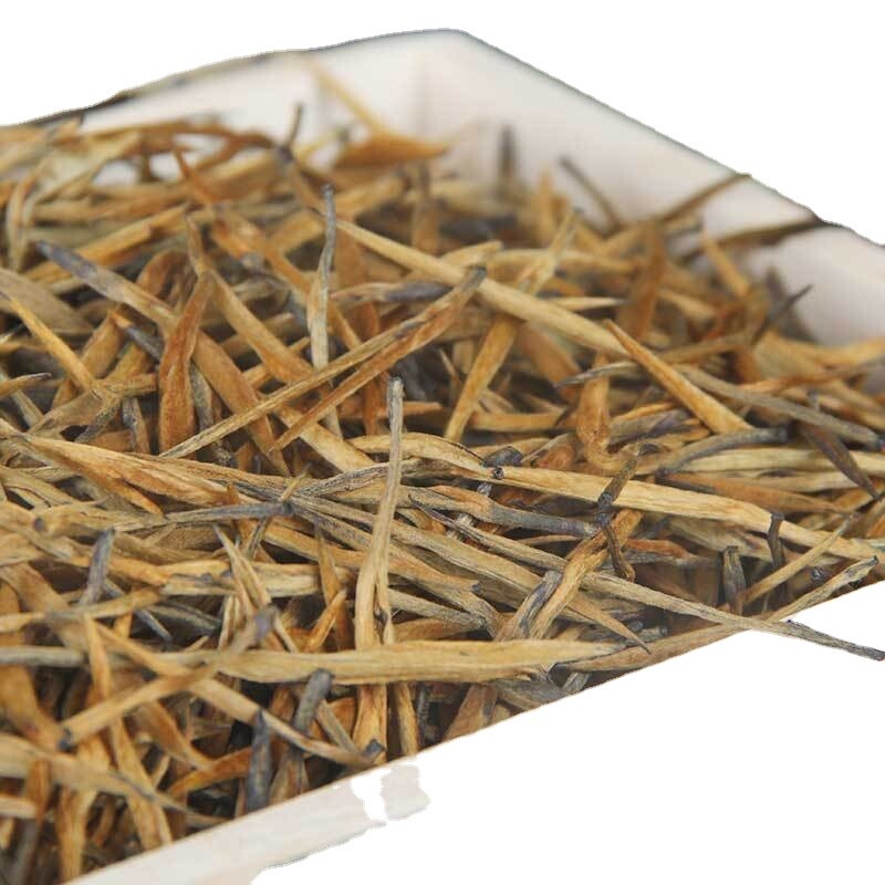 Premium Yunnan Ancient Tree Golden Needle Dian Hong Black Tea Wooden Box