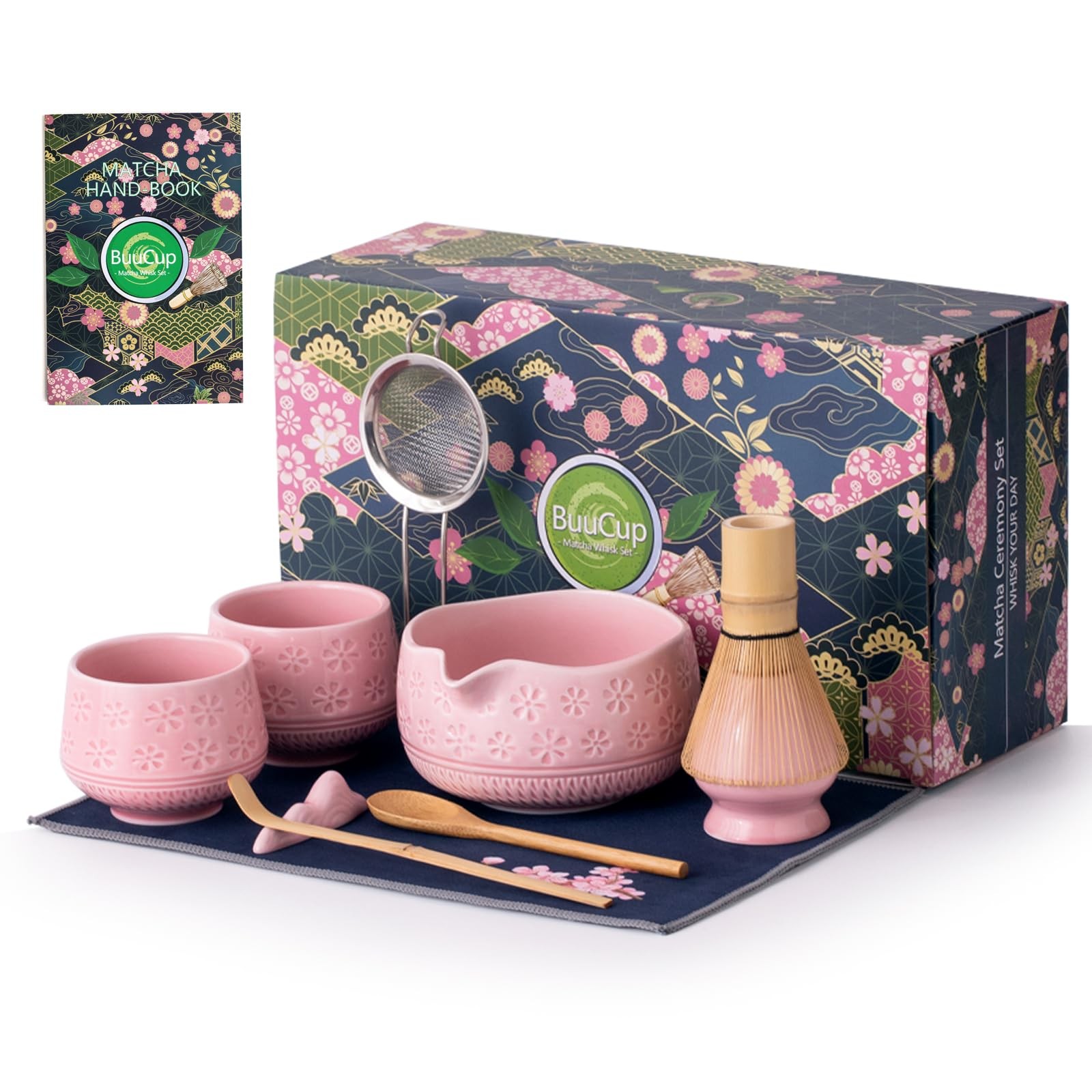 Buucup Matcha Whisk Set, 10 Pcs Matcha Set Includes Matcha Bowl, 2 Cups, Matc…