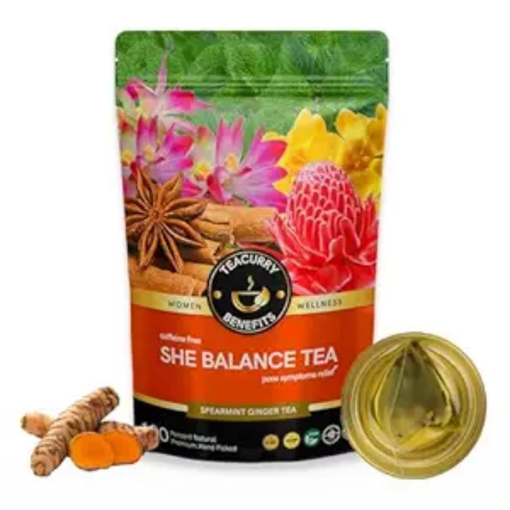 TEACURRY PCOS PCOD Spearmint Tea 15 Bags | Hormone Balance Women