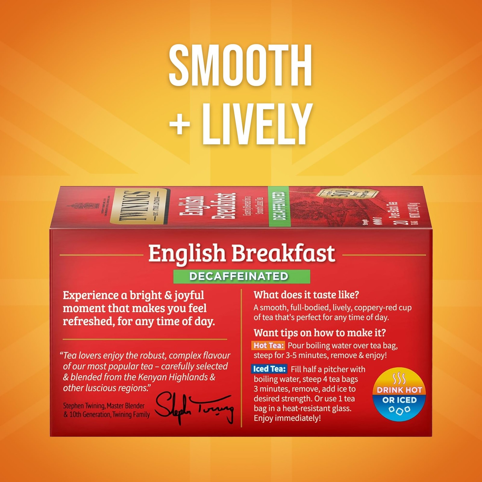 Twinings Decaffeinated English Breakfast Individually 20 Count (Pack of 6)