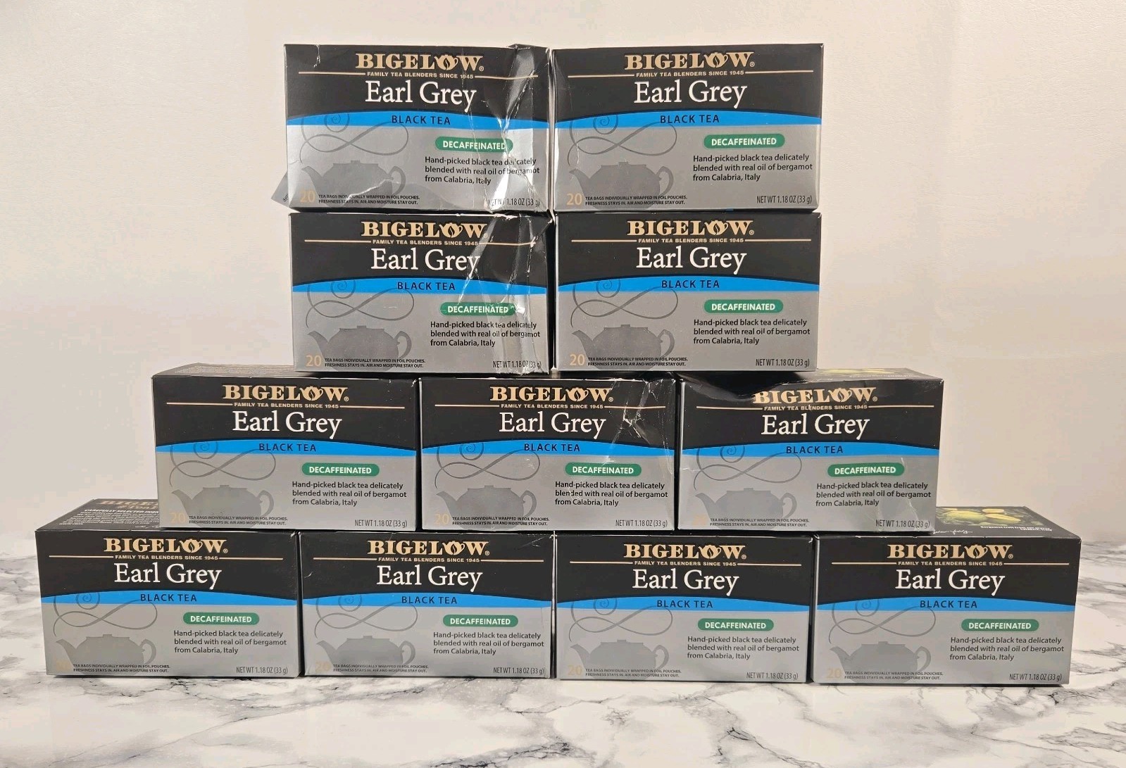 (LOT OF 11 BOXES) Bigelow Earl Grey Decaffeinated Black Tea (220 Tea Bags Total)