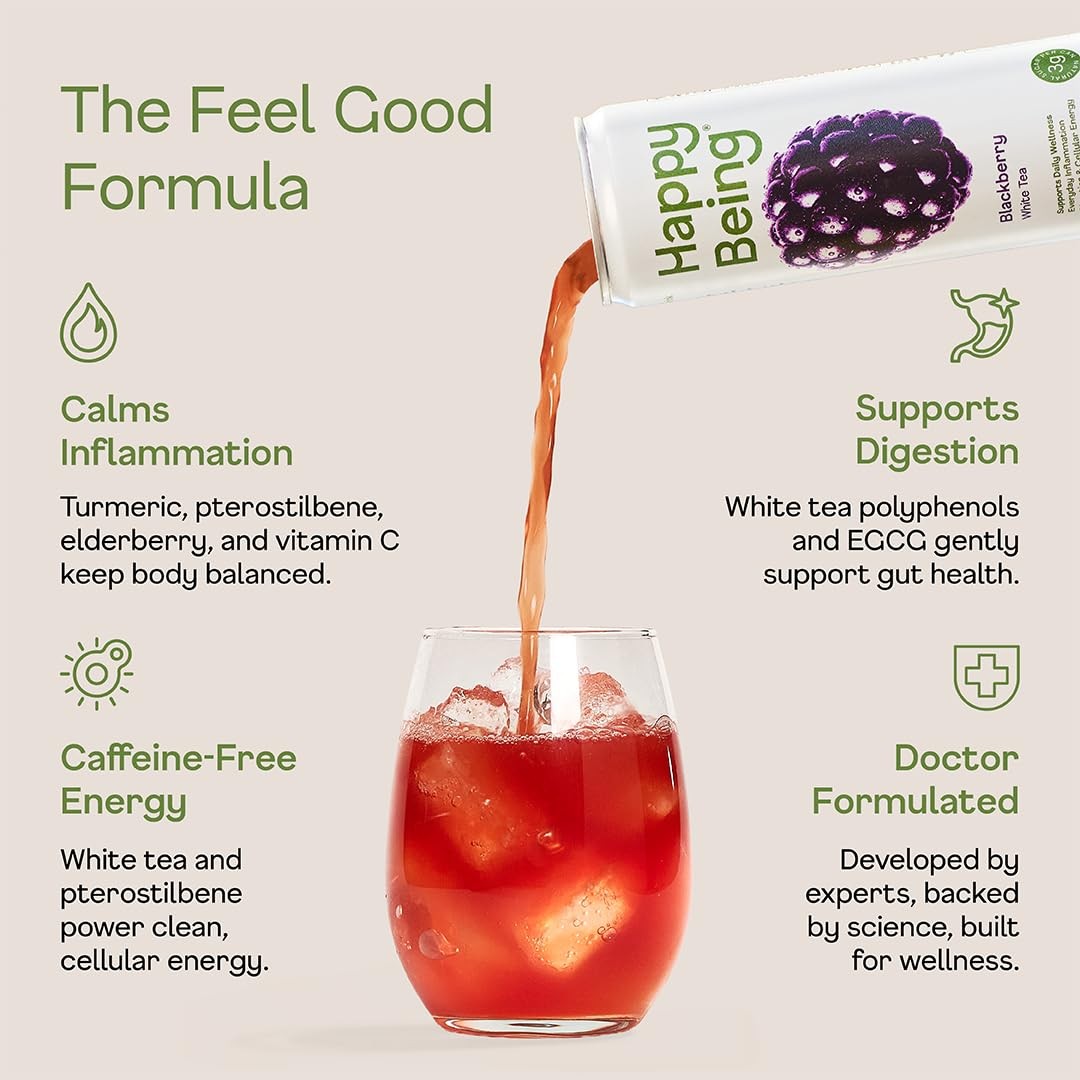 Happy Being Blackberry White Tea – Antioxidant & Polyphenol Rich, Infused wit…