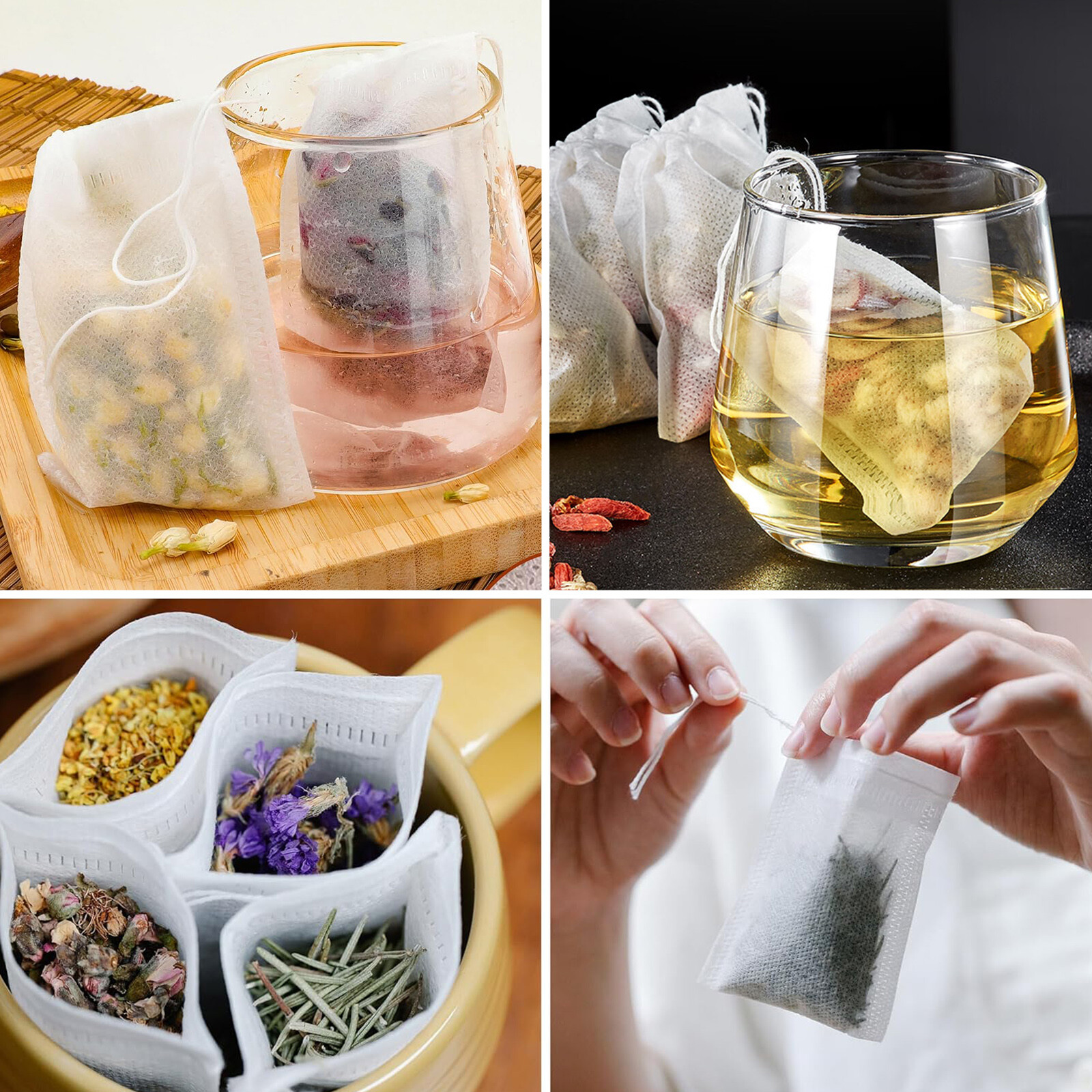 500pcs Disposable Empty Tea Bags Tea Filter Bags Drawstring Seal Tea Infusers