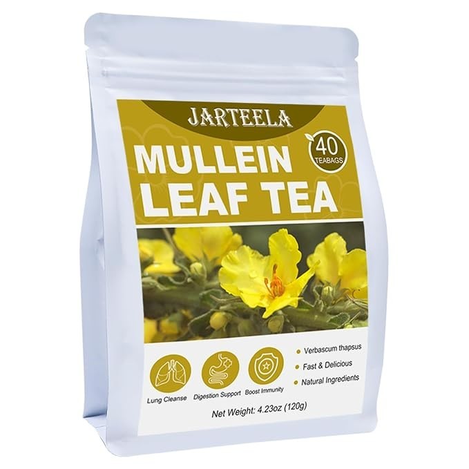 Mullein Leaf Tea Bags 40 Count 3g Each Compressed Dried Herbs Caffeine Free