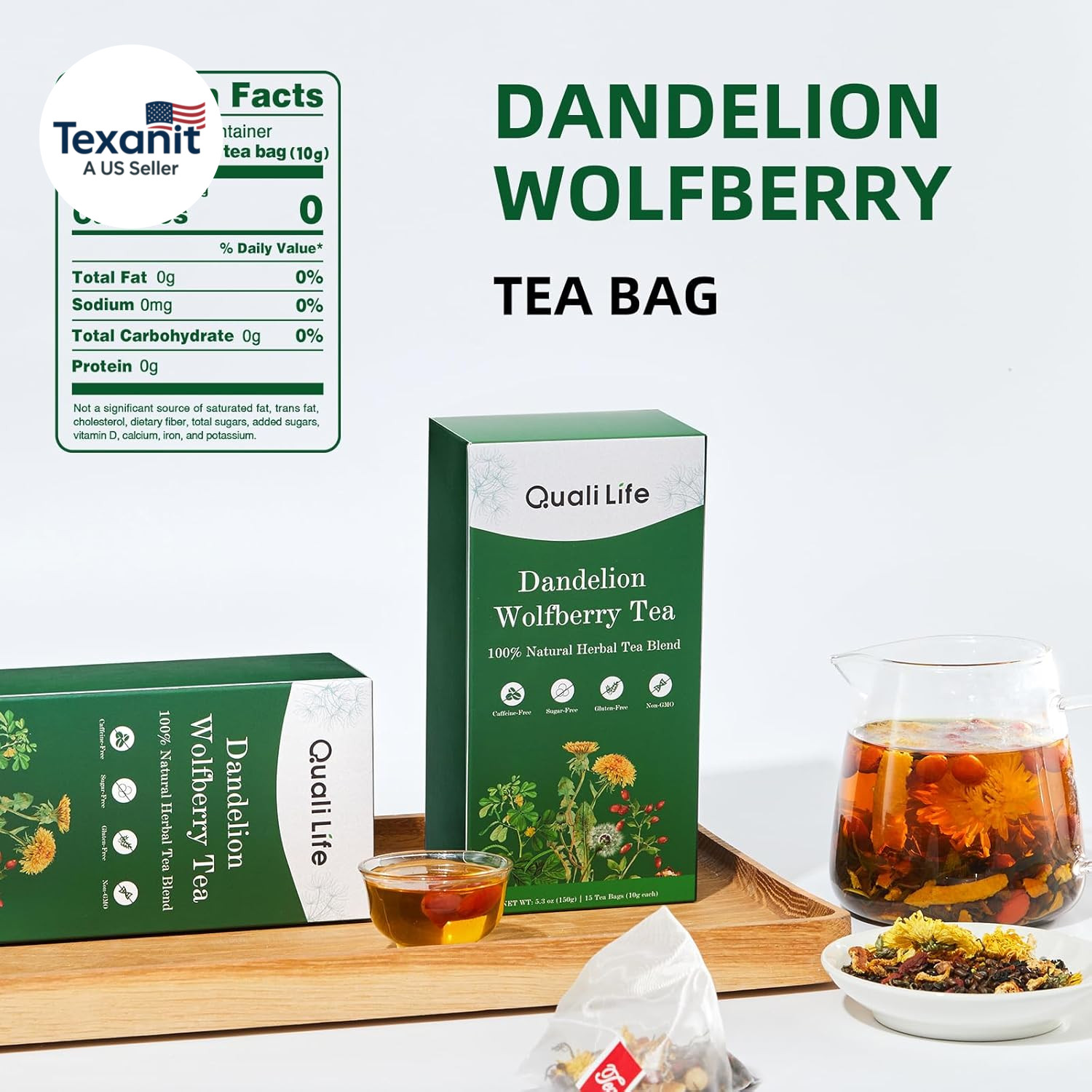 Dandelion Wolfberry Tea – Liver & Kidney Detox Herbal Tea, Summer Cleanse with C
